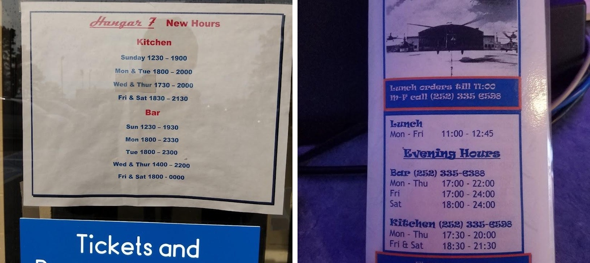 Hangar 7 Menu